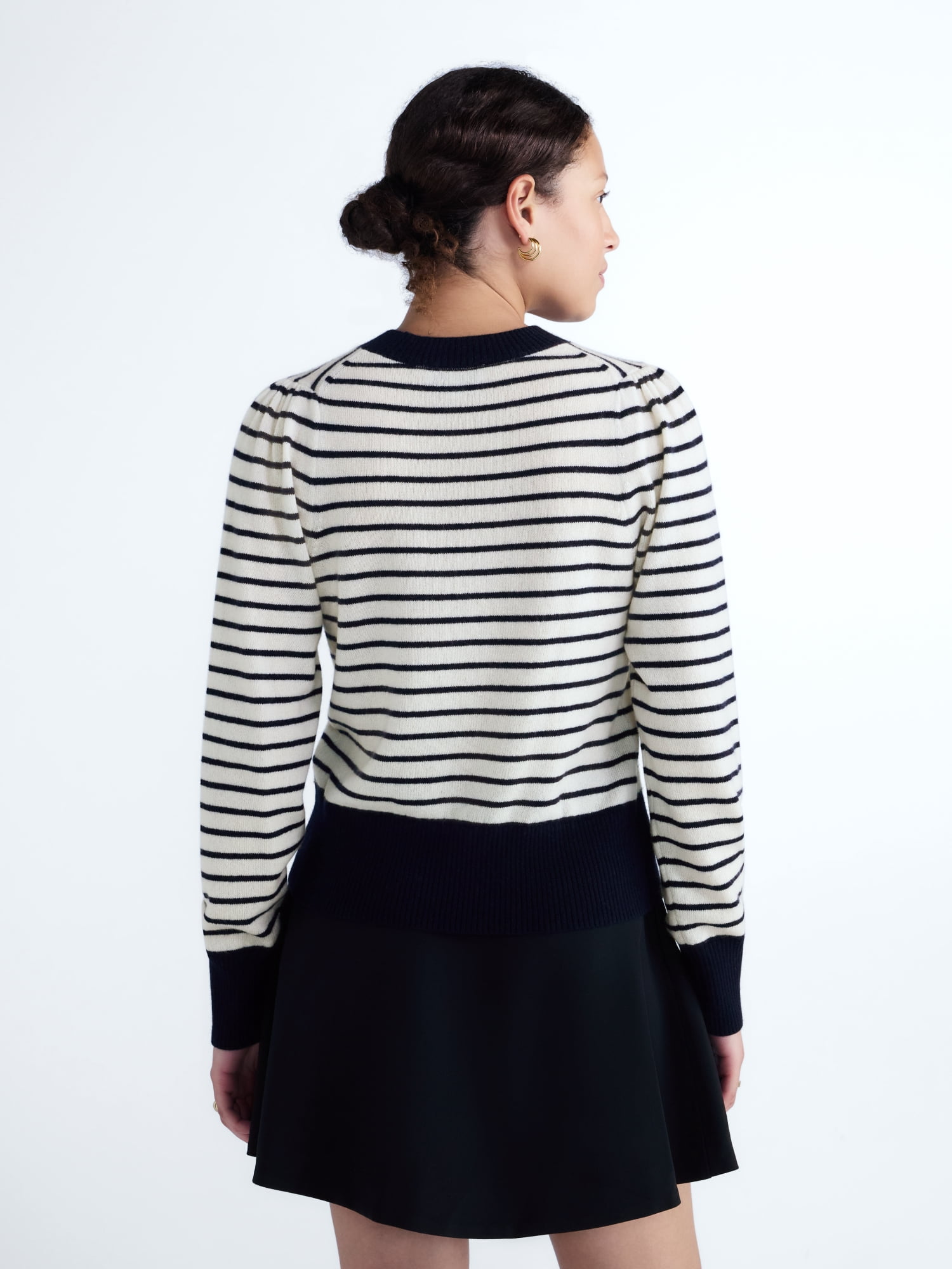 Free Assembly Women's and Plus Cashmere Sweater with Puff Sleeves, Midweight, Sizes XXS-4X