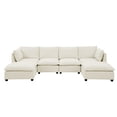 thumbnail image 5 of Comfy Cloud Couch Sectional 4 Seat Sofa with 2 Ottoman, Chenille Sofa Sleeper Deep Seat Sofa with Throw Pillows for Living Room (Beige), 5 of 10