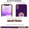 thumbnail image 2 of iPhone Xs Case, Phone Case iPhone X, Slim Fit Sparkly Kickstand Ring Holder Design Shockproof Protection Soft TPU Bumper Drop Protective Girls Women Boys iPhone 10 5.8 Cover, Deep Purple/Gold, 2 of 5