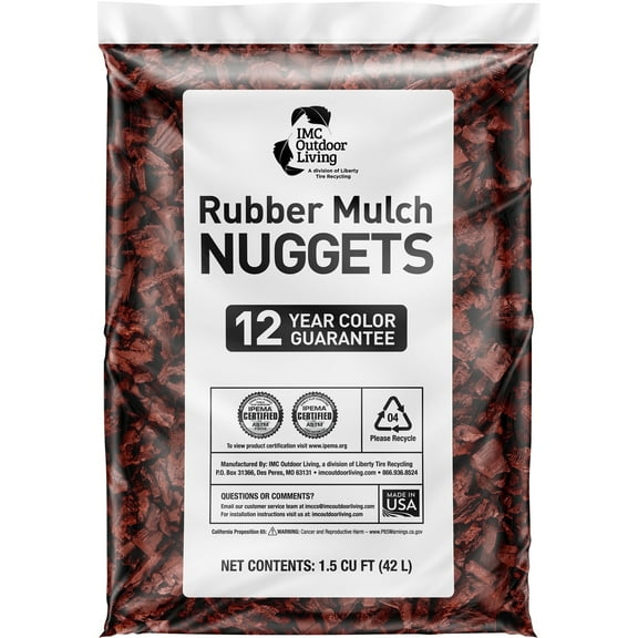 GroundSmart Red Rubber Mulch, 1.5 Cu Ft