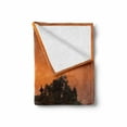 thumbnail image 2 of Balinese Soft Flannel Fleece Throw Blanket, Building Pura Tanah Lot Bali Indonesia Romantic Sunset Exotic Holidays, Cozy Plush for Indoor and Outdoor Use, 60" x 80", Orange Brown, by Ambesonne, 2 of 6