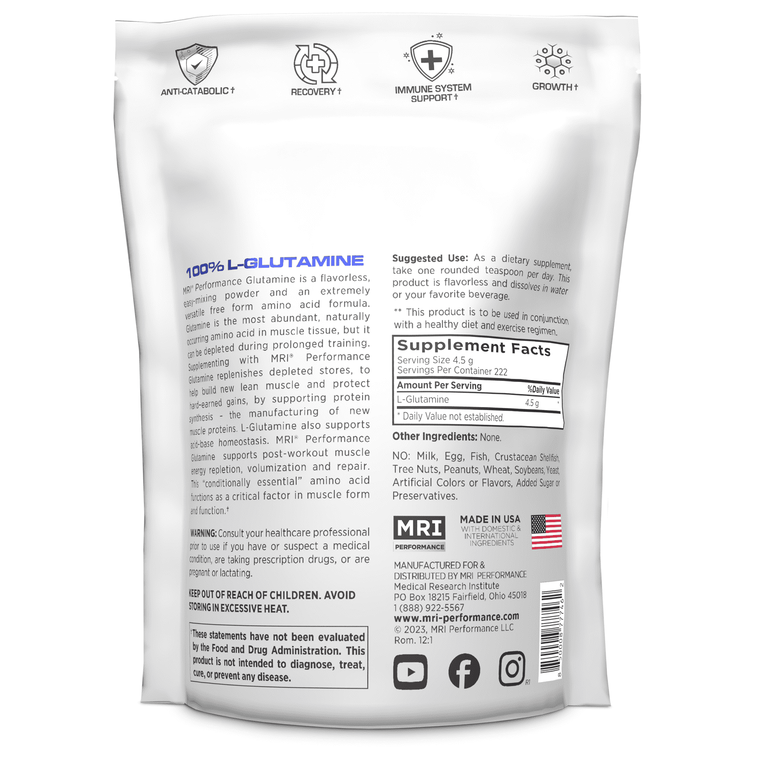 MRI Performance Glutamine - 1000g