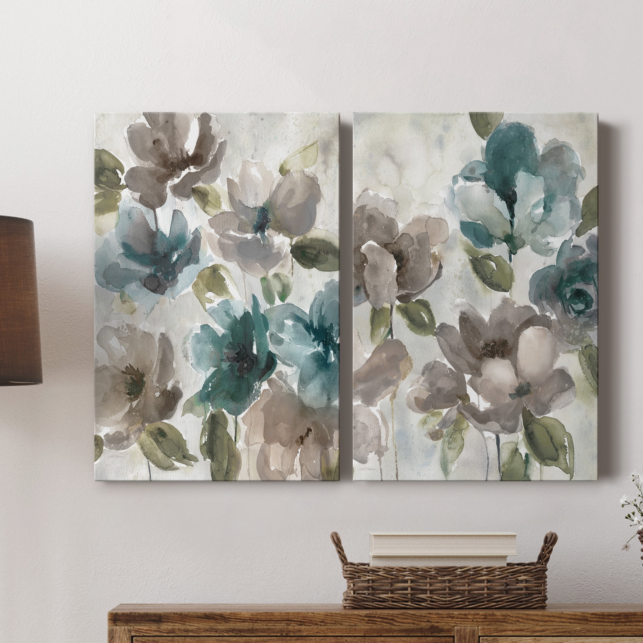 Topaz Garden I Premium Gallery Wrapped Canvas - Ready to Hang - Set of 2 - 40 x 60 Each