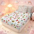 thumbnail image 2 of Manfei Cute Christmas Snowman Zipper Twin Comforter Sets with Fitted Sheet and 2 Pillowcases,Festive Holiday Zipper Bedding Set,White Green,Christmas Reversible,4pcs, 2 of 8