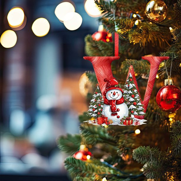 Adornos Navideños con 26 Letras | Colgante Decorativo Navideño Diy | Decoración Navideña Personalizada para Colgar En El Árbol | Material Acrílico | 10 Cm | Paquete de 26