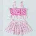 thumbnail image 5 of Mercatoo Girls Swimsuit 2Pcs Set Flounced Camisoles Tankini Swimwear and Short Skirt Outfit Kids Girls Beach Bathing Suits, 5 of 8
