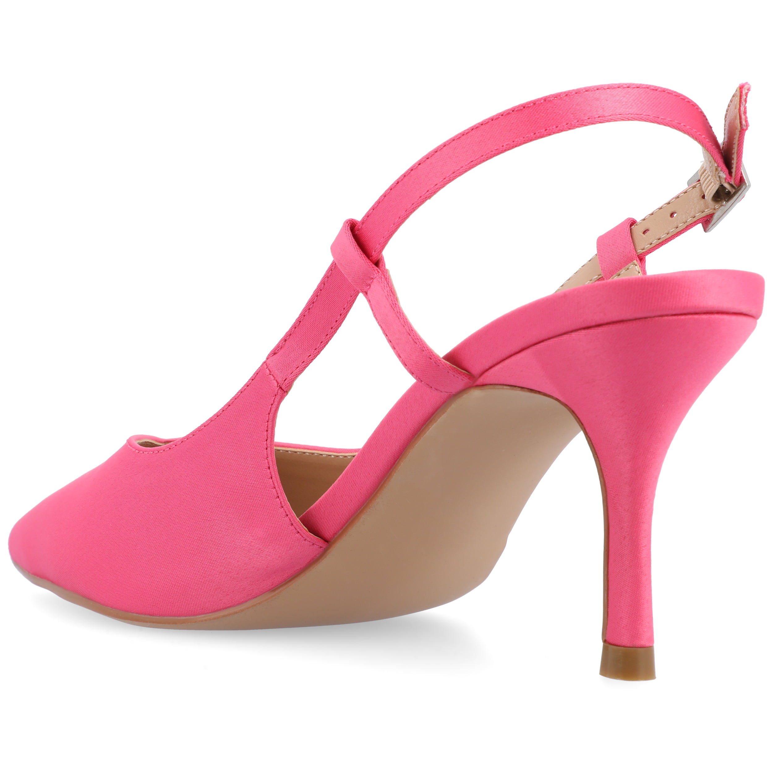 Journee Womens Knightly Sling Back Mid Stiletto Pointed Toe Pumps, Widths Available