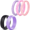 Black, Lilac Purple; Pastel Purple, Pink, Pastel Peach., variant on women's silicone wedding ring - 5 Rings Pack -Mix Collection Rinfit Designed Ring. Thin 2.5 / 5.5 mm wide -Thin rubber Wedding Bands for women. Comfortable and durable wedding ring replacement. size 5