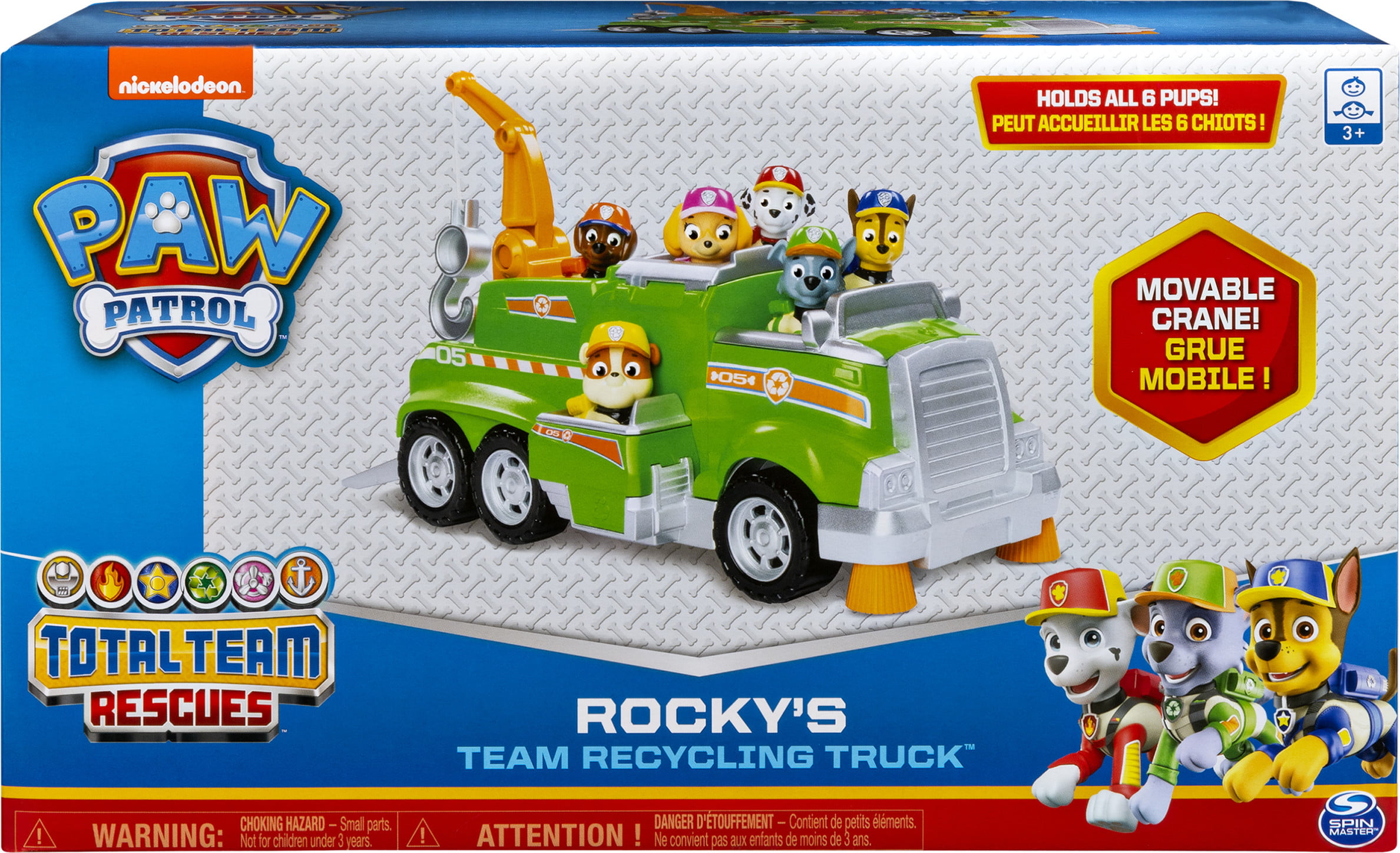 PAW Patrol, Rocky's Total Team Rescue Recycling Truck with 6 Pups