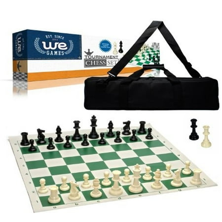 Triple Weighted Staunton Chess Pieces Wood Expressions Tournament Chess Set with Canvas Bag - 3 3/4