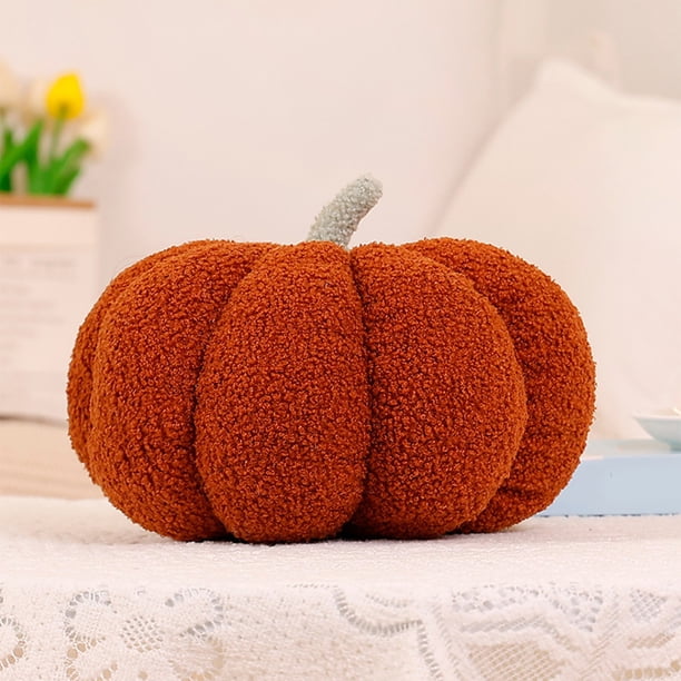 Cojín decorativo con forma de calabaza - Cojín decorativo otoñal para Halloween, Acción de Gracias, hogar y oficina - 7.87 x 4.72 pulgadas - Cojín de calabaza suave y relleno