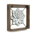 thumbnail image 4 of Pale Blue Metal Flower in Walnut Finish Frame, 4 of 15