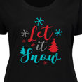 thumbnail image 4 of Inktastic Let It Snow, Snowflakes, Christmas - Red Blue Gray Women's Plus Size T-Shirt, 4 of 5