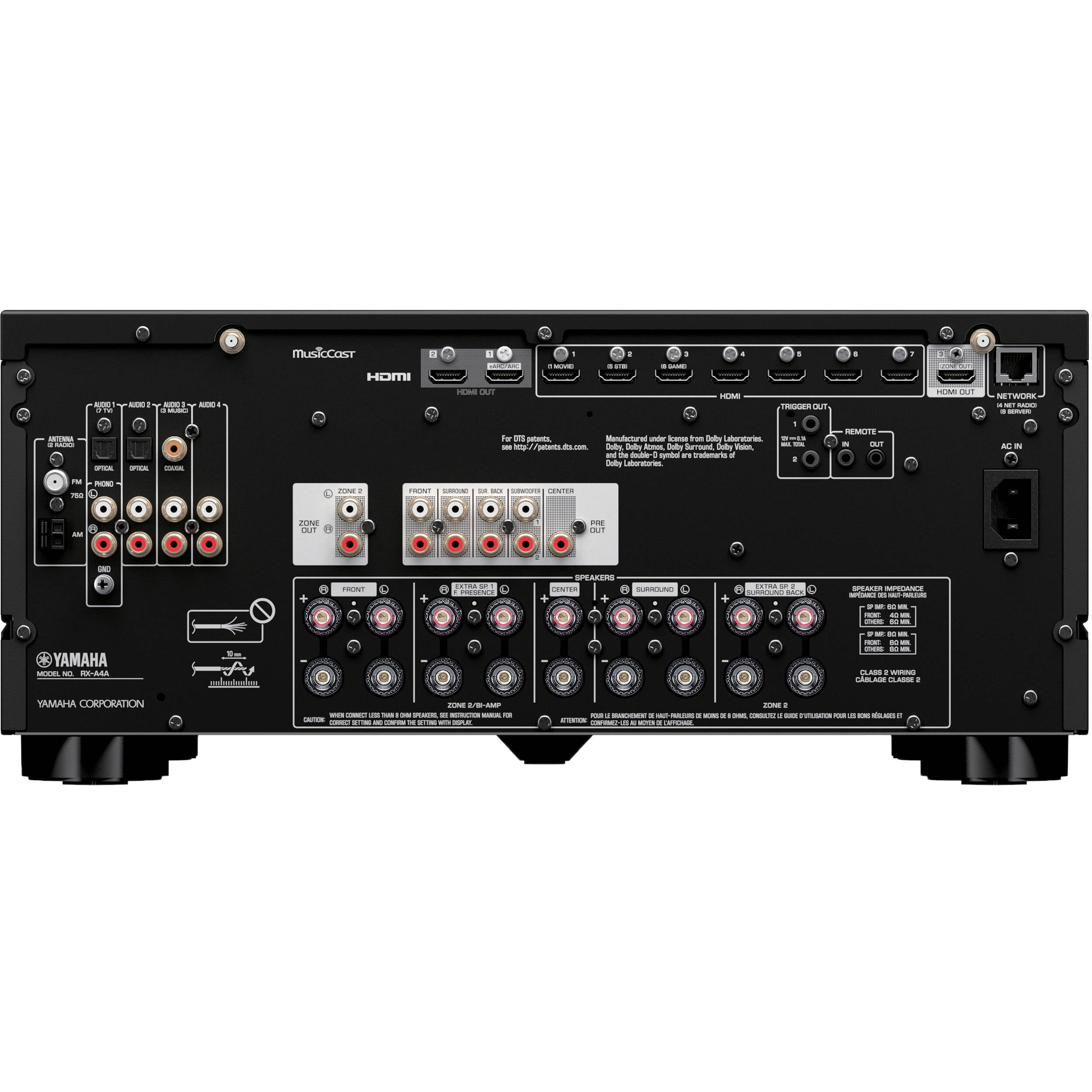Yamaha RX-A4A AVENTAGE 7.2-Channel Surround Sound Network AV Receiver MusicCast Built-In Wi-Fi and Bluetooth Streaming Home Theater System Bundle With Accessories