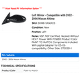 thumbnail image 2 of Left Mirror - Compatible with 2002 - 2006 Nissan Altima 2003 2004 2005, 2 of 2