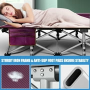MOPHOTO Portable Folding Bed with Carry Bag & Pearl Mattress, Camping Cot for Adults, Heavy Duty Collapsible Sleeping Bed for Indoor & Outdoor Use
