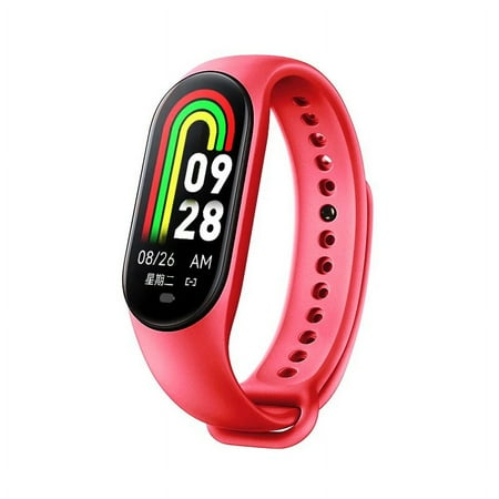 2023 New Smart Watch Band PK MI 6/7/8 Heart Rate and Blood Pressure Monitoring Sport Watch Activity Tracker Wristband For Xiaomi Red