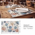 thumbnail image 3 of Placemats Set of 4, Blue Coastal Woven Placemat, Linen Place Mats for Kitchen/Dining Tables, Summer Beach Coral Shell Starfish Vintage Washable Table Mats for Party, 3 of 8