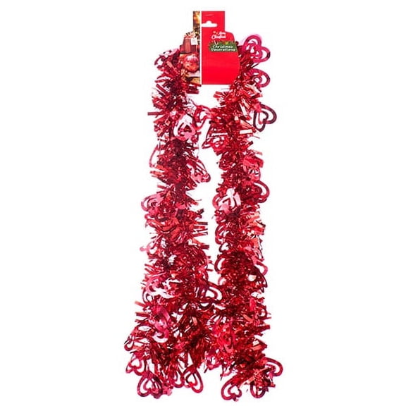 9ft Tinsel Valentines Day Red Heart Garland  with Red Heart Banners for Christmas Valentine's Day Party Wedding Supply Home Decorations