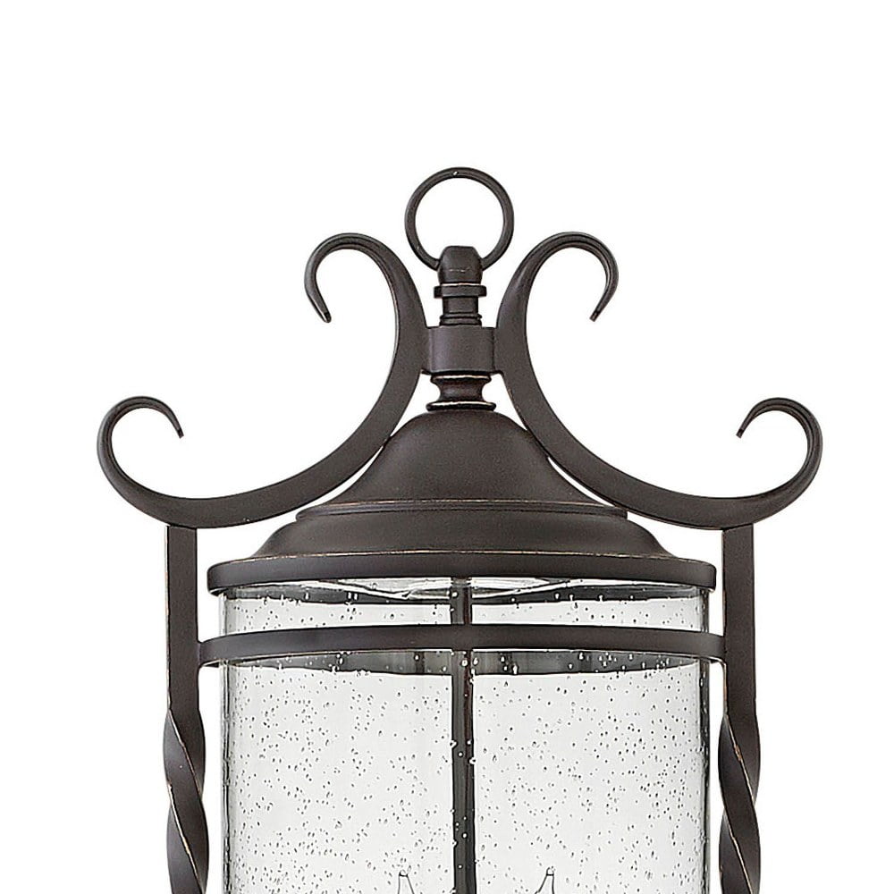 3 Light Large Outdoor Post Top or Pier Mount Lantern in Rustic Style 12 inches Wide By 23.75 inches High-Olde Black Finish-Clear Seedy Glass Color