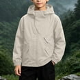 thumbnail image 3 of MexChoioe Kids Hooded Windbreaker Full Zip Long Sleeve Outerwear with Pockets Fall Winter Lightweight Hiking Anorak Jacket for Boys, 3 of 7