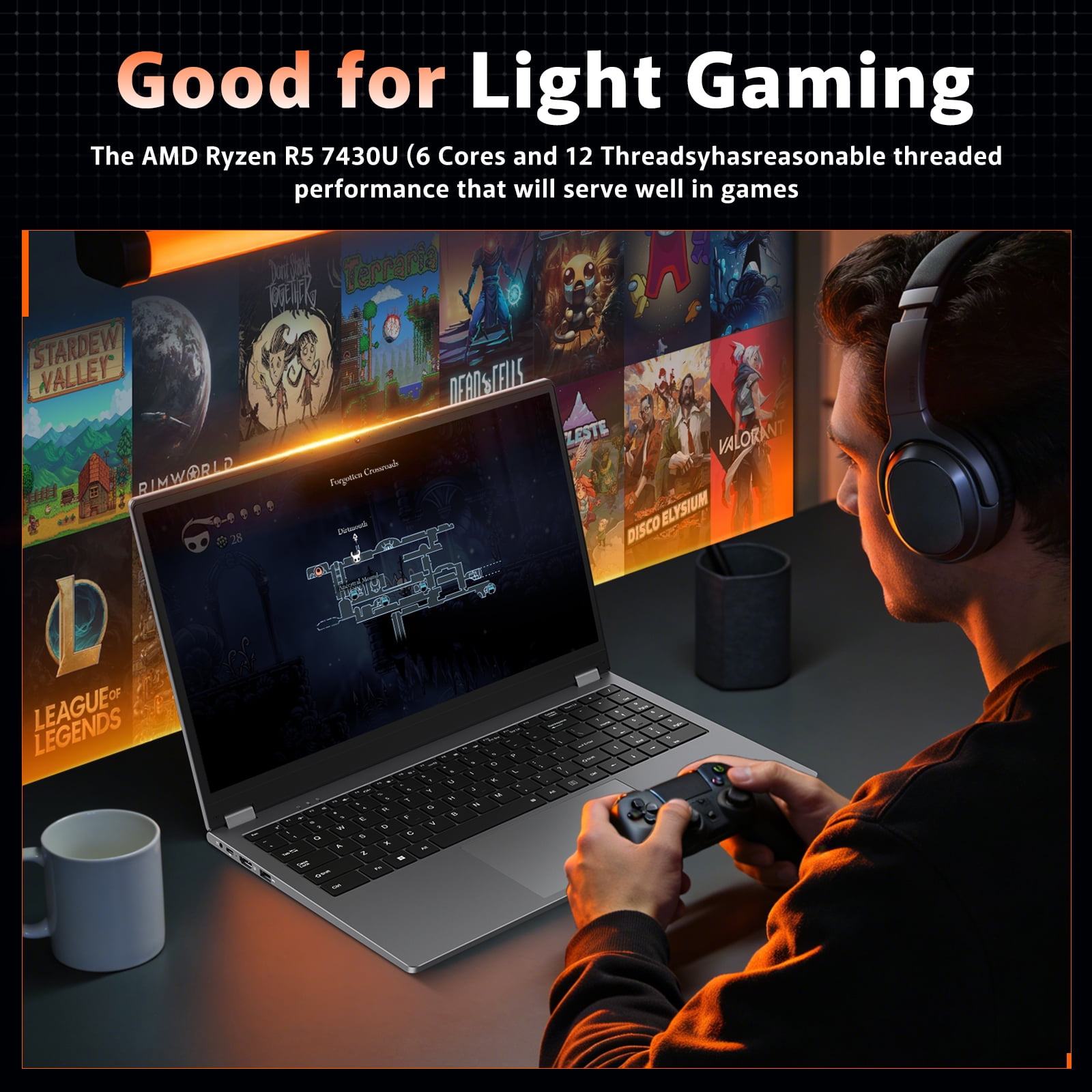 15.6" Touchscreen Gaming Laptop,AMD Ryzen 5 7430U Processor( 6C/12T,up to 4.3GHz,Beat intel Core i7-1355U),360° Foldable 2 in 1 NoteBook Computer,Windows 11 Pro,16GB RAM 512GB SSD,Full HD IPS Display