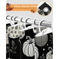 thumbnail image 4 of Dots Pumpkin Shower Curtain Set ，Waterproof Fabric Shower Curtains Gray Pumpkin Black Leaf Thanksgiving Shower Curtains for Bathroom,Bathroom Decor 36"x72", 4 of 7