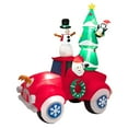 thumbnail image 2 of Costway 8FT Tall Inflatable Santa Claus Carrying Christmas Tree, Snowman on Red Truck, 2 of 7