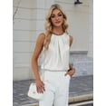 thumbnail image 2 of Women'S Silk Satin Tank Top Summer Business Casual Outfit 2025 Sleeveless Work Dressy Shirt White M, 2 of 7