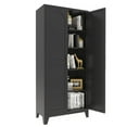 thumbnail image 4 of 71'' 2 Shapely Doors Cabinet, Metal Storage Cabinet with Doors and Adjustable Shelves, for Bedroom, Living Room, Kitchen(Black), 4 of 5