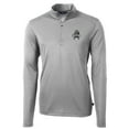 thumbnail image 2 of Men's Cutter & Buck Gray Utah State Aggies Virtue Eco Pique Recycled Quarter-Zip Pullover Top, 2 of 3