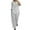 White, variant on Plus Size Cotton Linen Outfits for Women 2 Piece Set Pants Suits V Neck Button 3/4 Sleeve Tops Wide Leg Pants Sets