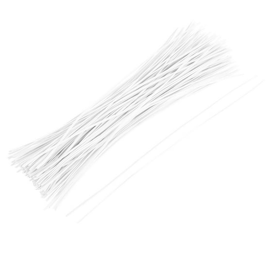 Unique Bargains 130pcs 200mm x 2mm Coated Metal Cord Data Cable Binding Bags Packaging Wire Twist Ties