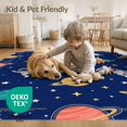 thumbnail image 4 of ODIKA 5'x7' Washable Area Rug Galaxy Stars Planetary Border Planets Themed Large Astronaut Refined Structured for Small Living Room, Bedroom, Easy Care, Non-Shedding, Pet Friendly, 4 of 7