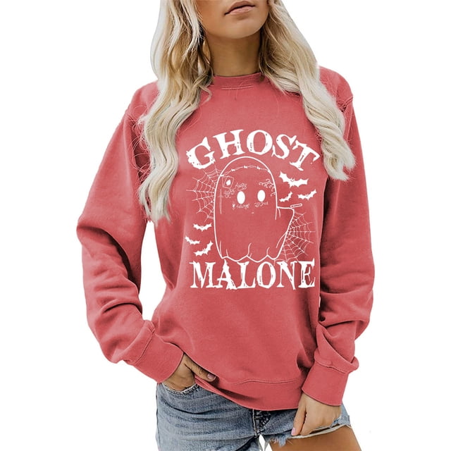 WEAIXIMIUNG Sweatshirts Courts pour Femmes Manches Courtes Automne Hiver Décontracté Confortable Lettre Col Rond Mode Manches Longues