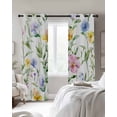 thumbnail image 3 of Watercolor Flower Blackout Curtains, Light Blocking Print Window Curtains, Spring Farm Leaf Country Floral Retro Thermal Insulated Window Drapes for Living Room Kitchen Cafe 2 Panels, 55"W x 39"L, 3 of 9