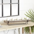thumbnail image 2 of DecMode 5 Holder Brown Wooden Pillar Candelabra, 2 of 11