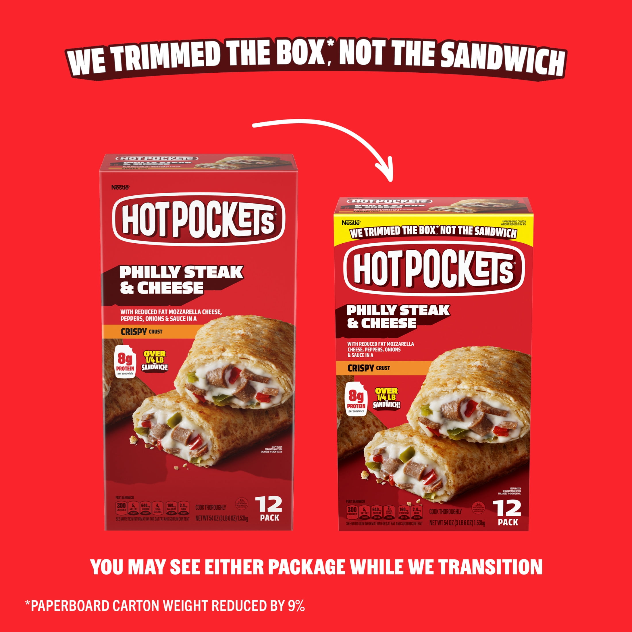 Hot Pockets Frozen Snacks Philly Steak and Cheese Seasoned Crust Sandwich, 54 oz, 12 Pack (Frozen)