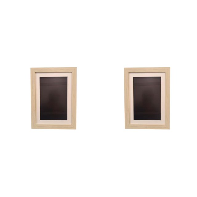 Monstrate Marco de fotos de decorativo Color sólido Rectangular montado en la pared arte del hogar marcos de pintura Natural 20,3x15,2 cm Color natural 20.3x15.2 cm 2Conjunto