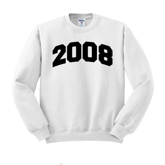 2008 College Style Sweatshirt Unisex Large White