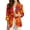 Autumn Maple Leaf, variant on Faux Linen Blazer Jacket for Women Casual One Button Suit Jacket with Pockets Diamond Geometric Blue Print Breathable Cardigan Coat for Spring Summer Fall, 2XL