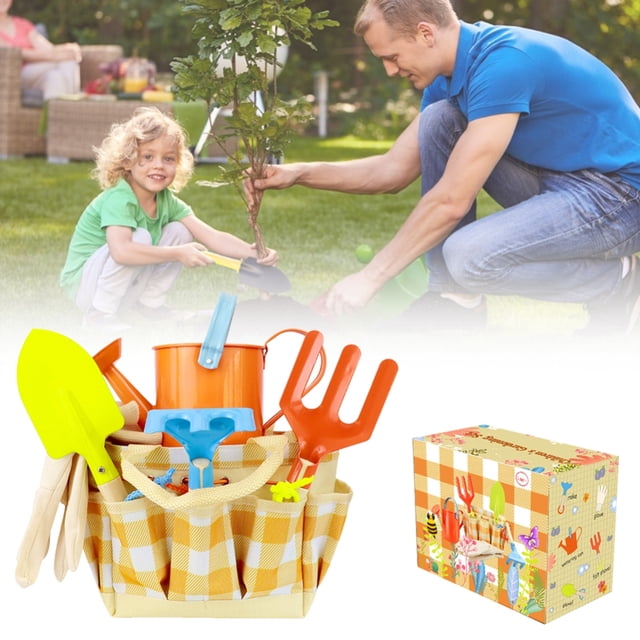 Juego de herramientas de jardín juguete de playa con bolsa de transporte juego de herramientas de jardín para niños regalo para niños ANGGREK Otros