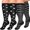 Black White, variant on 3 Pairs Medical Sport Plus Size Compression Socks - 20-30mmhg Graduated Knee-High Support for Men & Women, Ideal for Soccer, Running, and Nurses