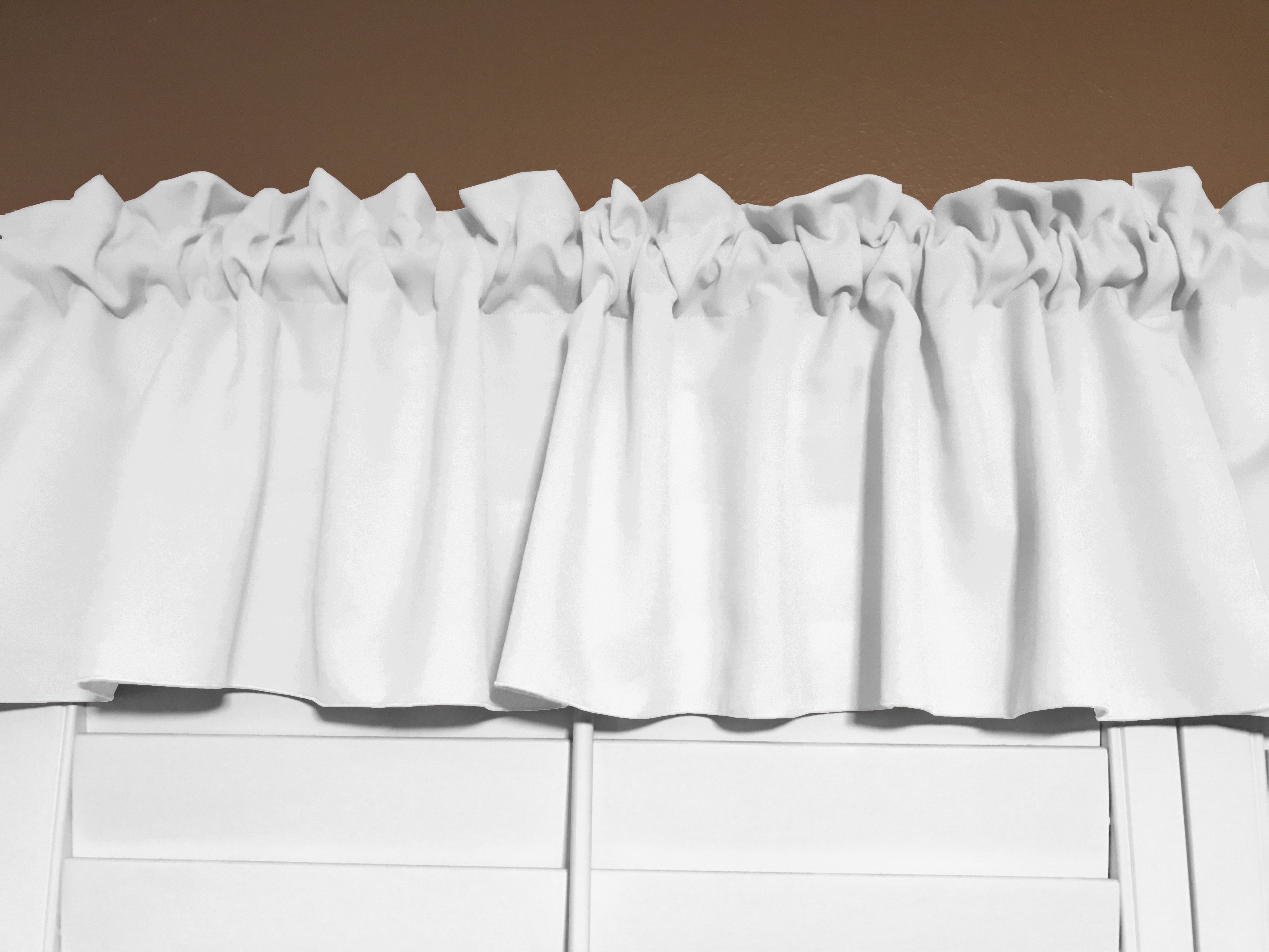 Solid Poplin Window Valance 58" Wide White