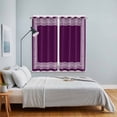 thumbnail image 5 of Curtains 84 Inches Long 2 Panels, Dark Purple Greek Key Grommets Window Treatment Curtain, Geometric Greece Ancient Farmhouse Geo Thermal Curtains Drapes for Living Room/Bathroom, 5 of 9