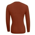 thumbnail image 4 of Htigea Fall Sweater for Women Notch V Neck Pullover Slim Fit Long Sleeve Winter Base Layer Shirts Solid Soft Cozy Tops Coffee M, 4 of 4