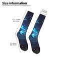 thumbnail image 2 of Goofa Red And Blue Fire Dragon C Pattern Adult Stockings, Color-Block Knee High Socks, Comfortable and Breathable, Soft and Stretchable, Sports, and Decoration, 2 of 6