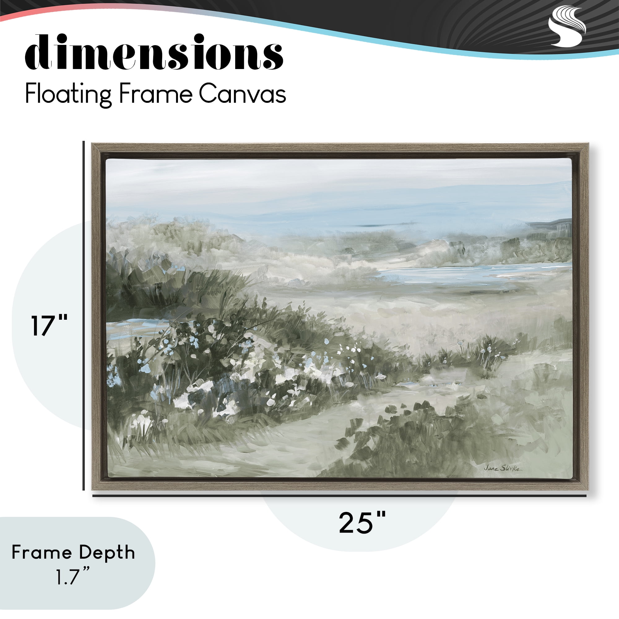 Stupell Industries Neutral Quiet Composition Landscape Brown Framed Floater Canvas Wall Art, design by Jane Slivka