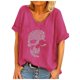 thumbnail image 1 of De Camiseta holgada de manga corta con cuello redondo y estampado informal a la moda para mujer, 1 of 8
