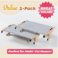 thumbnail image 2 of 2PC Easy Seat Cat Perch for Window Sill - Hammock Design w/Pine Wood & Robust Metal Frame - Cat Window Seat for Large Cats and Kittens (  Color Wood w/Gray Bed, Medium (23''W x 14''D)), 2 of 4